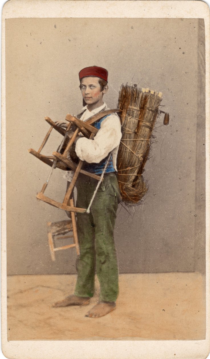 Kis méret: egy fiatal székutántöltő portréja, Velence. 19. század Nyomtatás kartonra Dim. 10,5x6 cm alkotó: Unbekannt