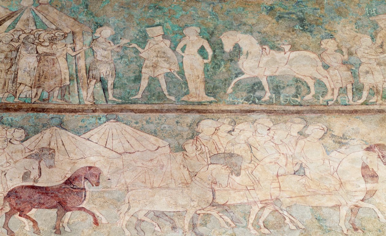 Spanyolország, Aragónia, Zaragossza, Aljaferia palota, freskórészlet alkotó: Benjamin Baud