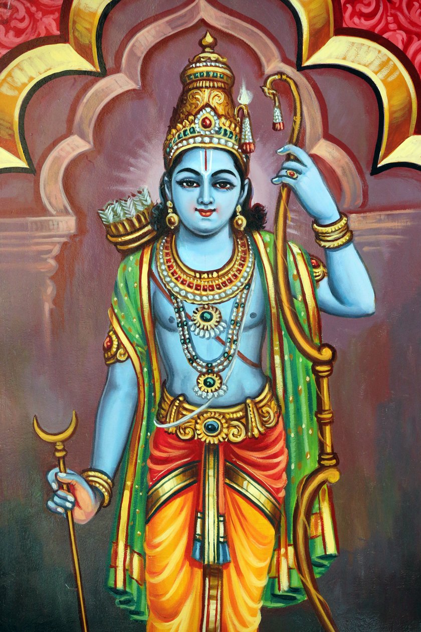 Sri Vadapathira Kaliamman hindu templom. Visnu avatárja. Lord Ramath megtestesülése. Szingapúr alkotó: Unbekannt