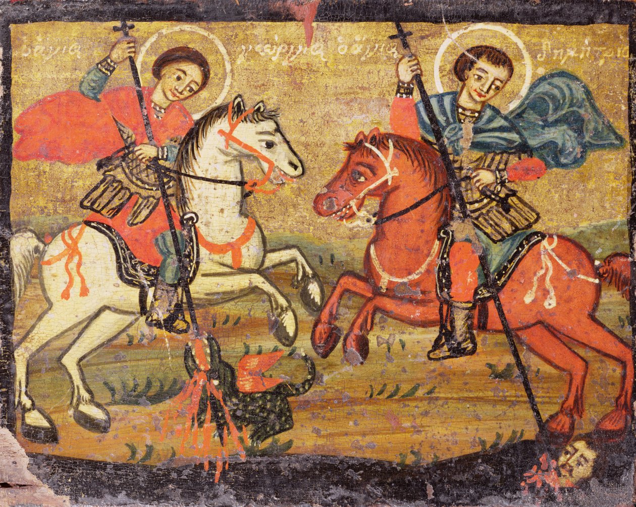 Szent György és Szent Demetriosz, görög (tartományi) alkotó: Unbekannter Künstler