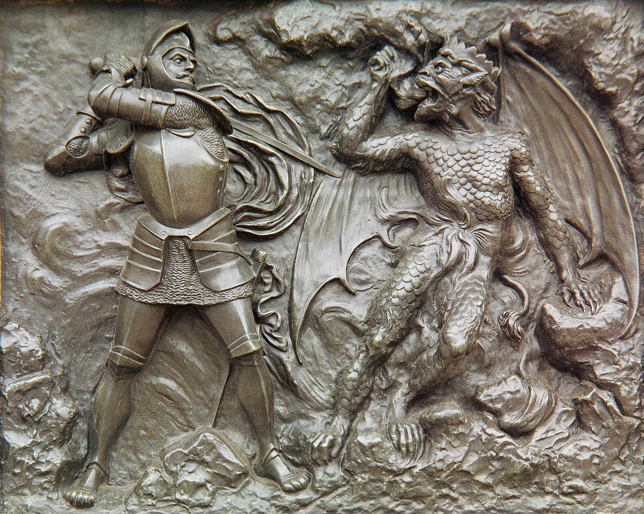 Szent György harc a sárkány ellen (bronz) alkotó: Unbekannt