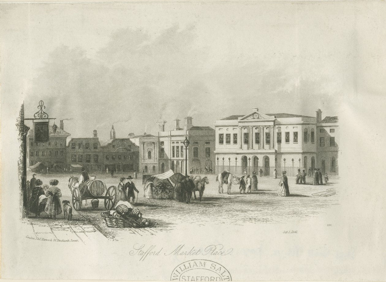 Stafford – Market Place: metszet, nd [c 1841] alkotó: Unbekannt