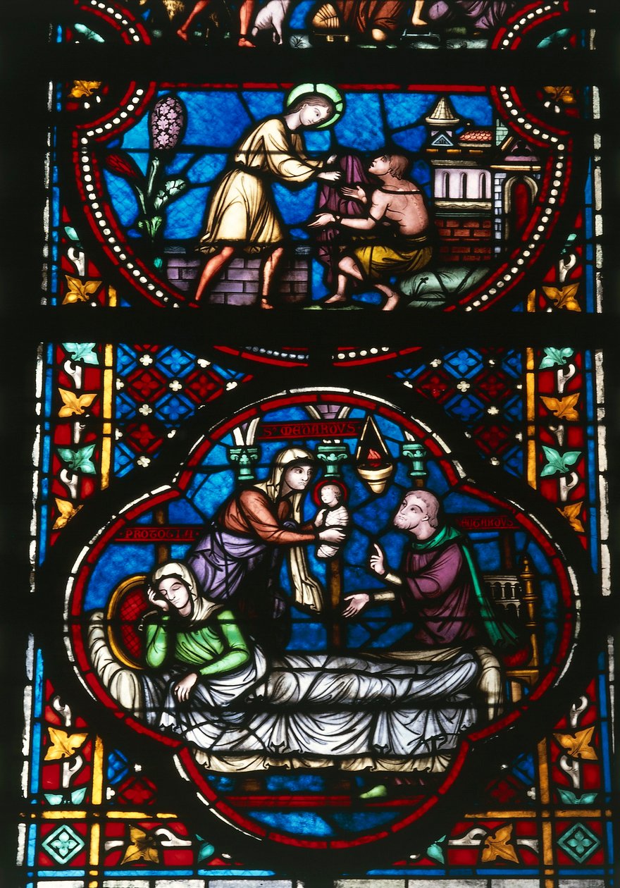 A Tournai Notre Dame székesegyház ólomüvege, Belgium (festett üveg) alkotó: Unbekannter Künstler