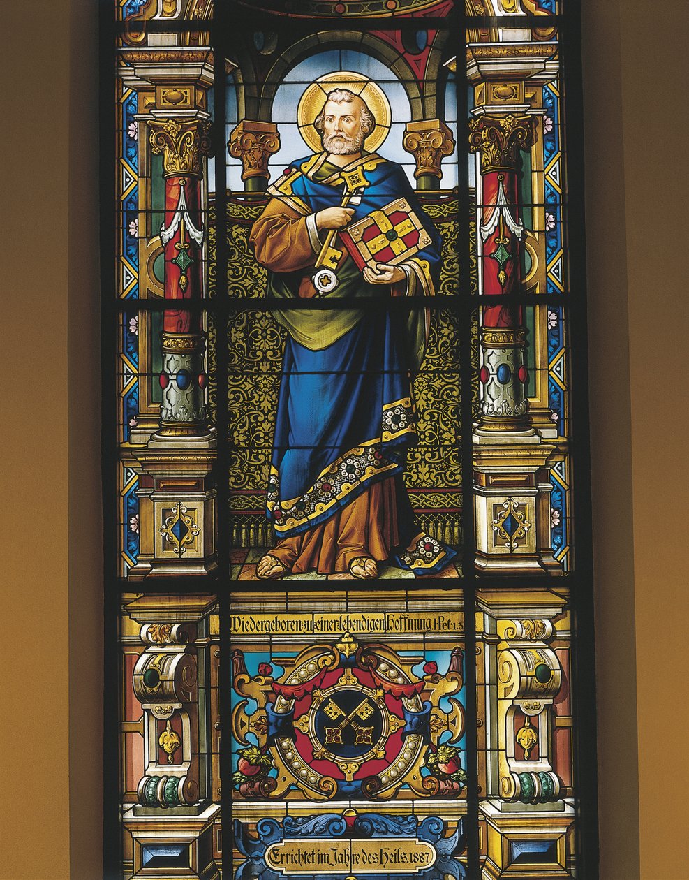 Ólomüveg ablak, St. Peter, Stockholm, Svédország alkotó: William M. Timlin