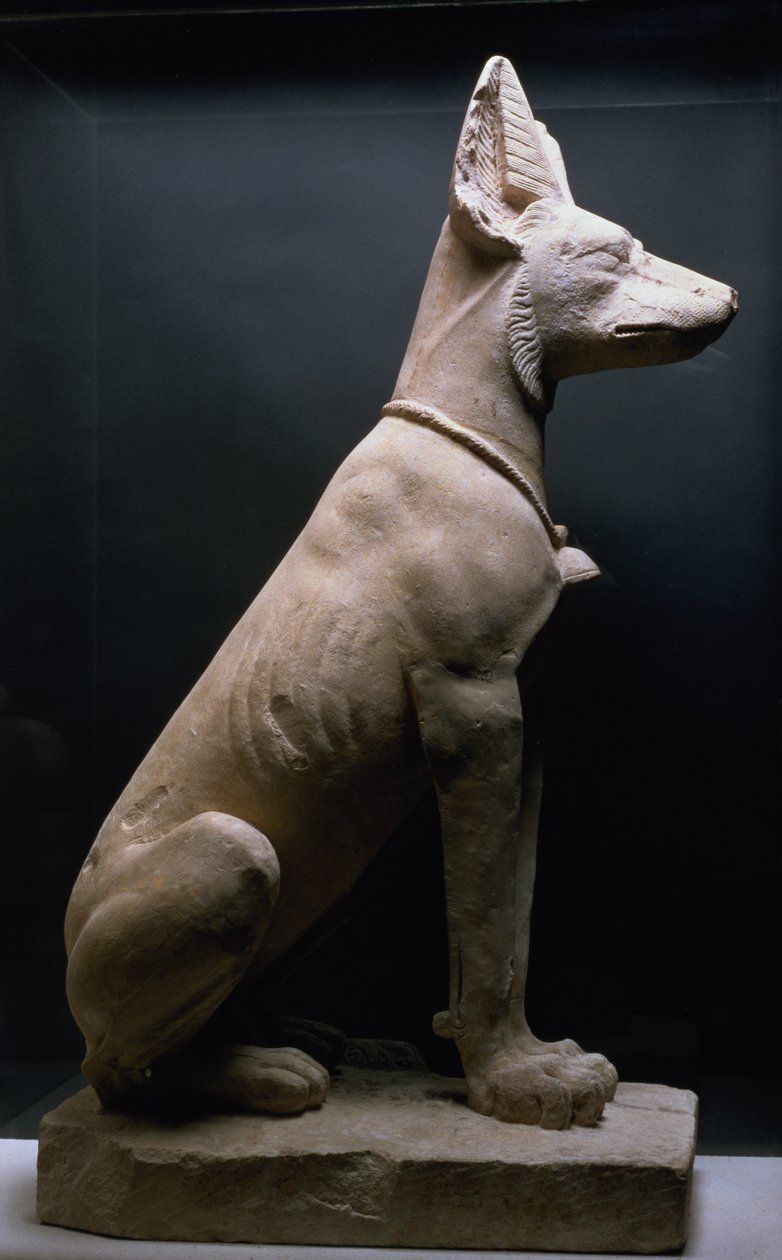 Kutyaszobor, Mezopotámia, ie 5000-1000 körül (mészkő) alkotó: Unbekannt