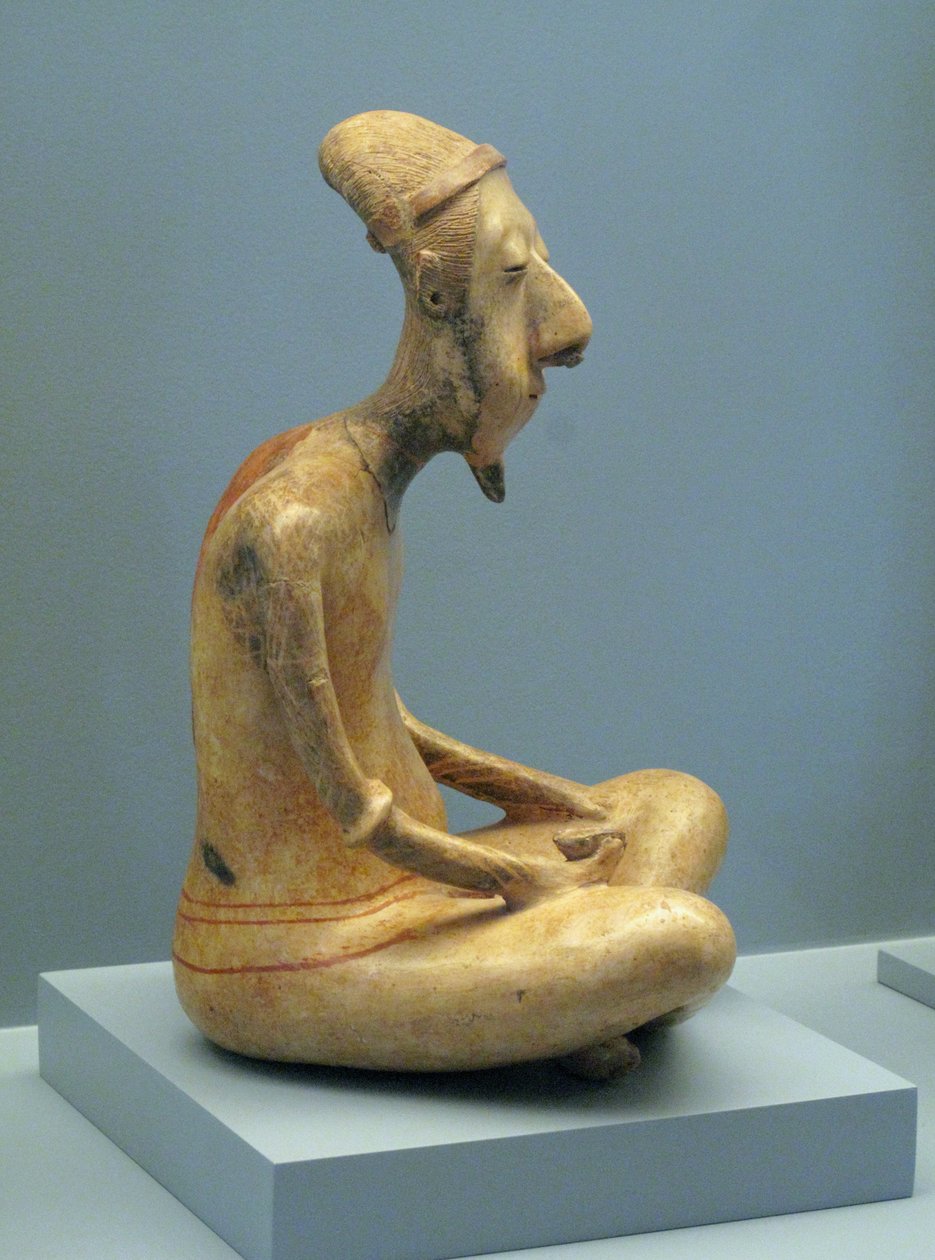 Meditáló öregember szobra, Lagunillas, késő preklasszikus-koraklasszikus időszak, Kr.e. 300-i.sz. 600 alkotó: Unbekannt