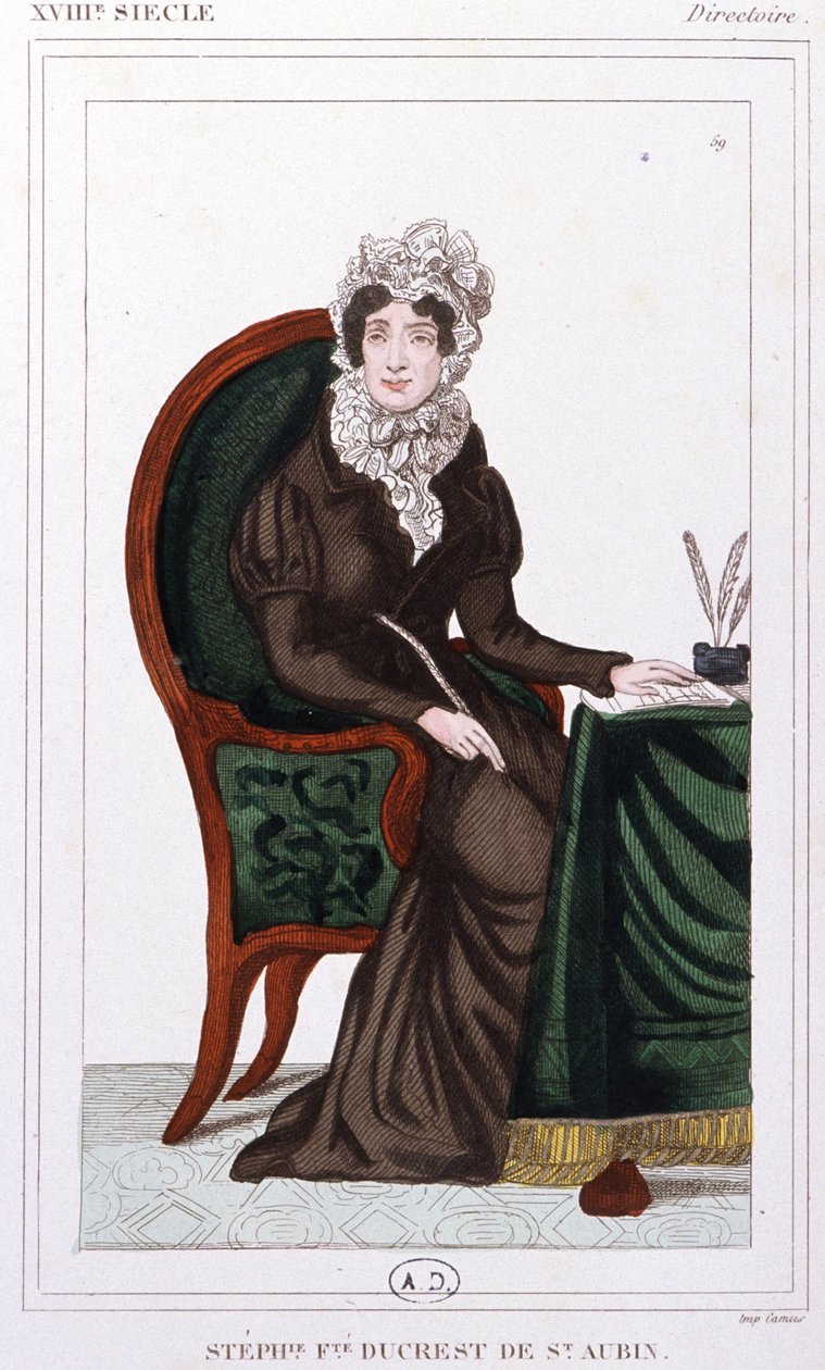 Stephanie Ducrest de Saint-Aubin, Genlis grófnője, 1810 körül (metszet) alkotó: Unbekannter Künstler