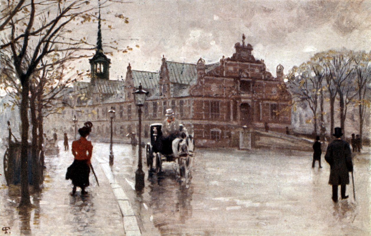 Tőzsde Koppenhágában, Dánia, 1900-as évek eleje (képeslap) alkotó: Unbekannter Künstler