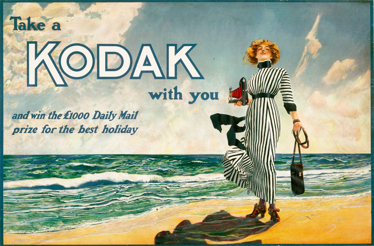 "Take a Kodak with you", Kodak fényképezőgépek hirdetése, brit, 1910 alkotó: Unbekannt