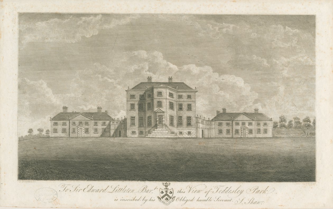 Teddesley Hall: metszet, és [18. század vége] alkotó: Unbekannt