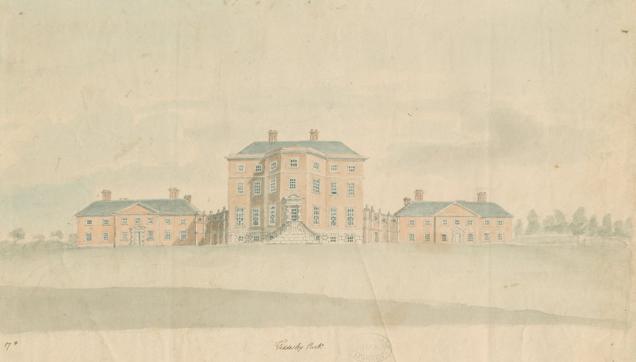 Teddesley Hall: akvarell festészet, és [18. század vége] alkotó: Unbekannt