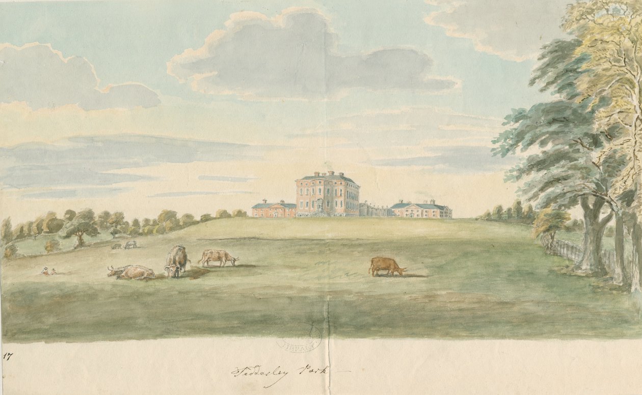 Teddesley Hall: akvarell festészet, és [18. század vége] alkotó: Unbekannt
