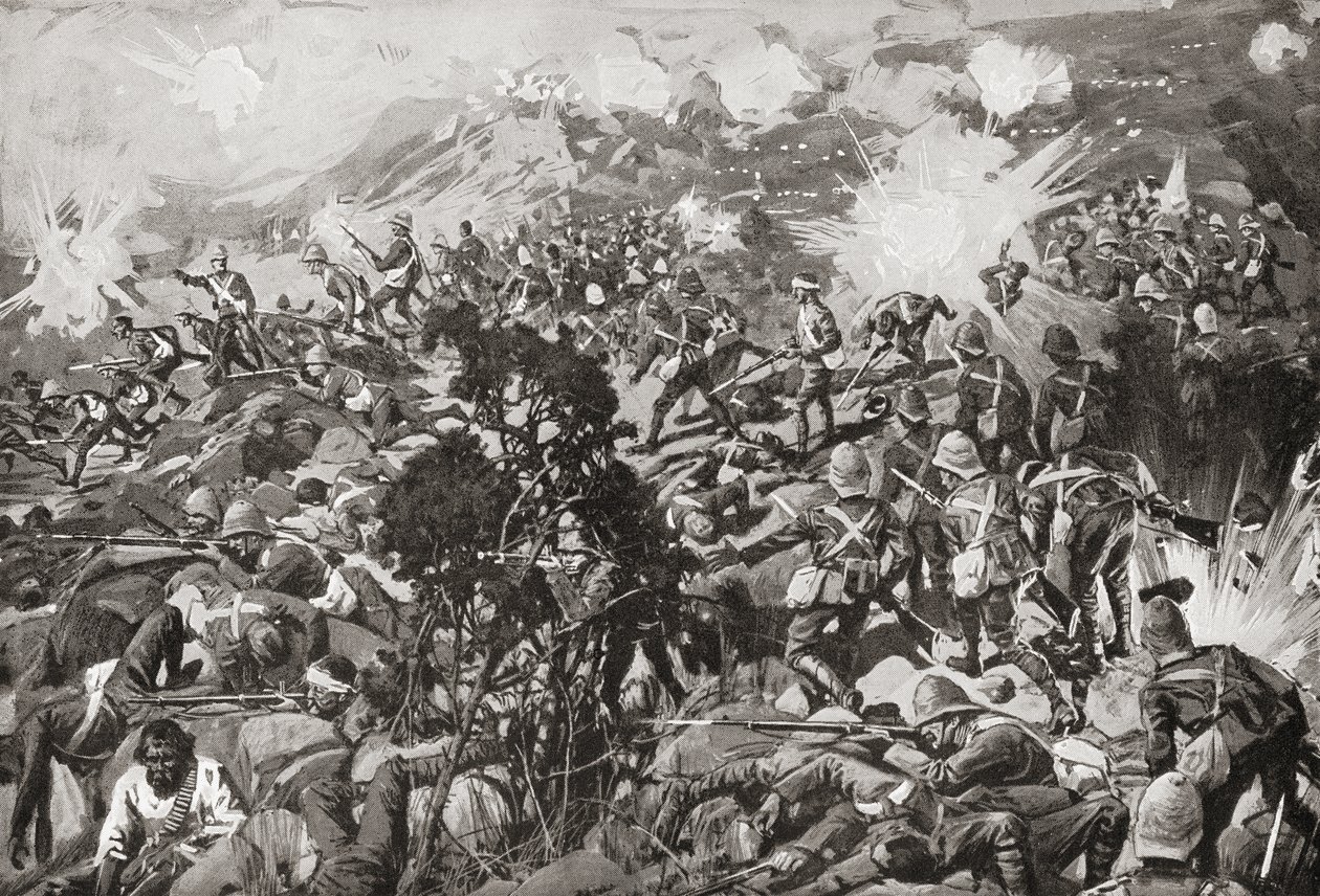 A Spion Kop-i csata, a Tugela folyó, Natal, Dél-Afrika, 1900. január 23–24., a második búr háború alatt. alkotó: Unbekannt