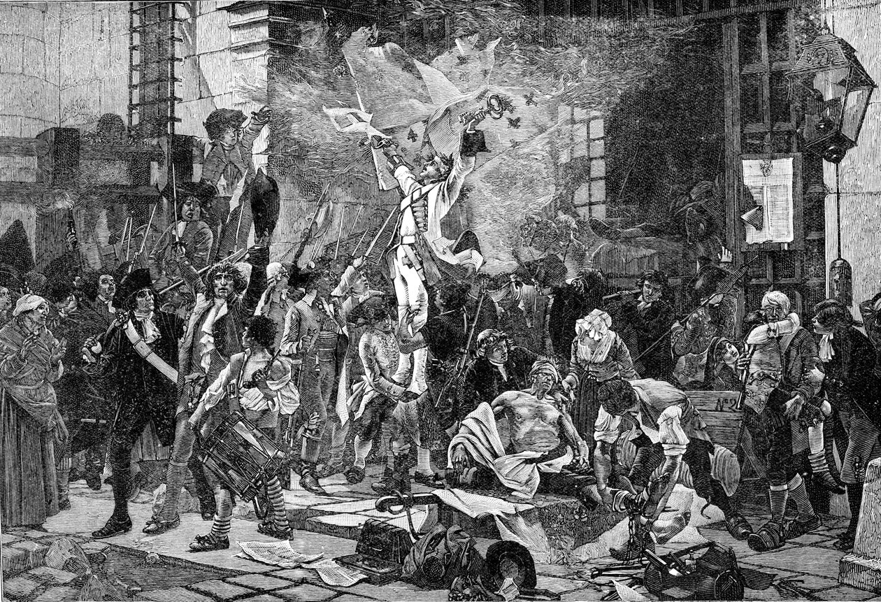 A Bastille hódítói, Franciaország (metszet) alkotó: Unbekannter Künstler