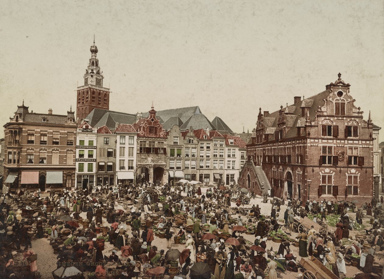 A Nagy Piac, Nijmegen, 1900 körül alkotó: Unbekannt