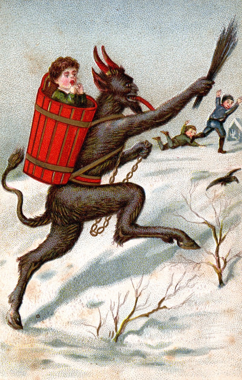 A krampusz, 1910 körül (képeslap) alkotó: Unbekannter Künstler