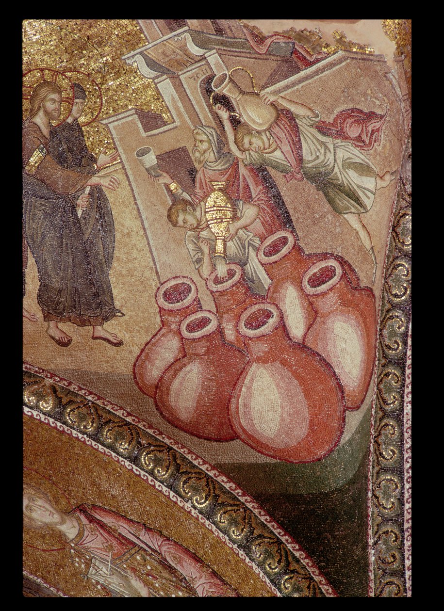 A kánai csoda, a Chora kolostorból, bizánci, 14. század körül (mozaik) (részletesen lásd: 119256) alkotó: Unbekannt