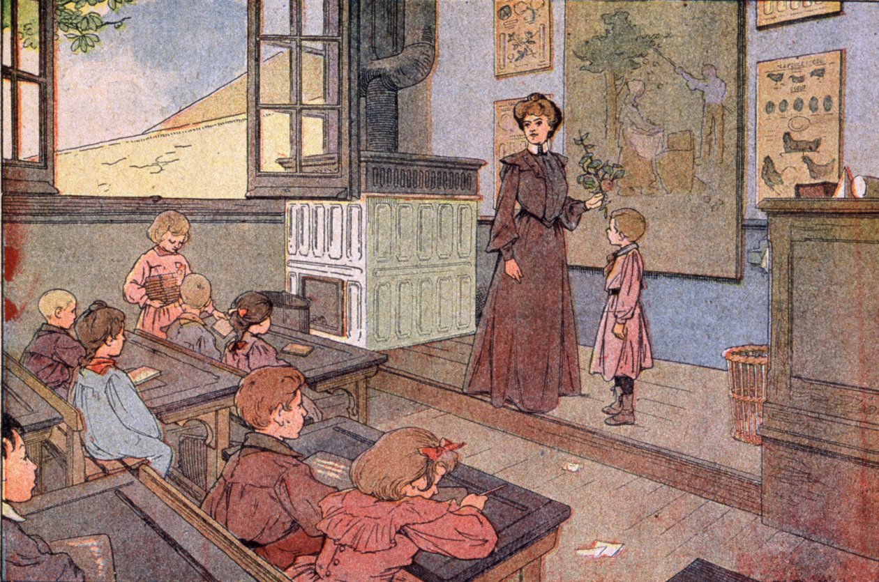 A köztársasági iskola, 20. század eleje (illusztráció) alkotó: Unbekannter Künstler