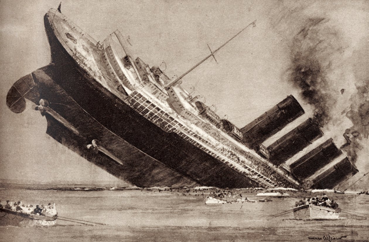 "A Lusitania elsüllyedése alkotó: Unbekannter Künstler