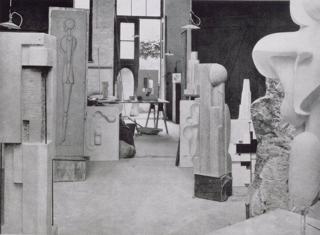 A kőfaragó műhely, a weimari Bauhaus műhelyeiből alkotó: Unbekannt