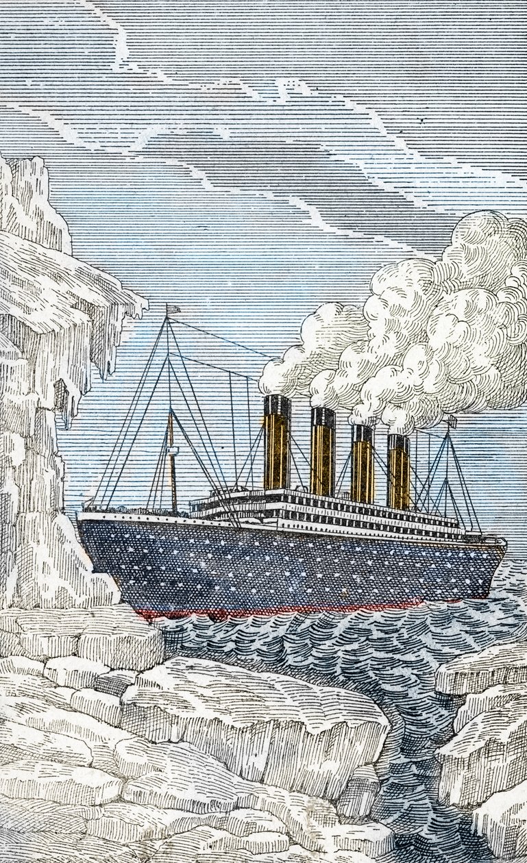 A Titanic hajója jéghegynek ütközött április 14-én alkotó: Unbekannter Künstler