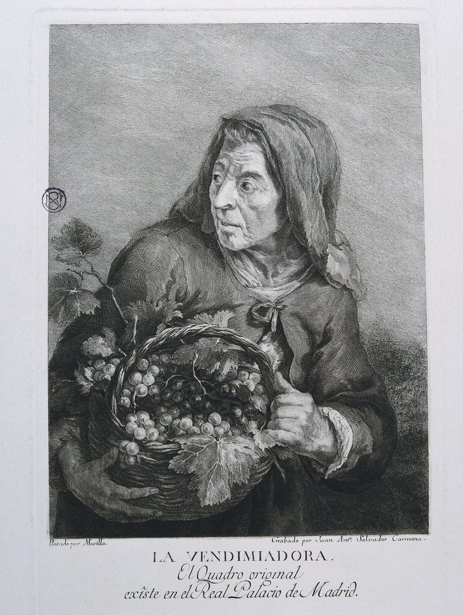 A Vintager, 1770 körül (metszet) alkotó: Unbekannter Künstler