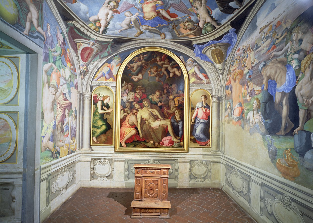 Toledói Eleonóra kápolna, amelyet Bartolomeo Ammannati (1511-92) tervezett, és Agnolo Bronzino (1503-72) díszített 1543 körül (fotó) (a részleteket lásd: 82440-44) alkotó: Unbekannt