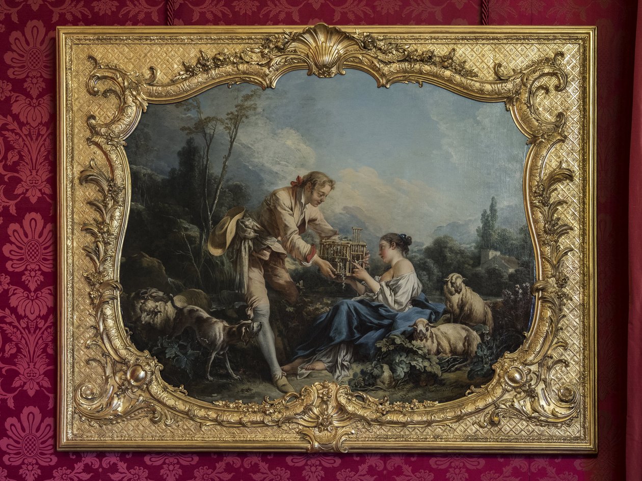 Az önelégült lelkész vagy a ketrec. Francois Boucher (1703-1770) festménye. Hercegnő felvonulása vagy díszterme. Hotel de Soubise, Párizs alkotó: Unbekannt