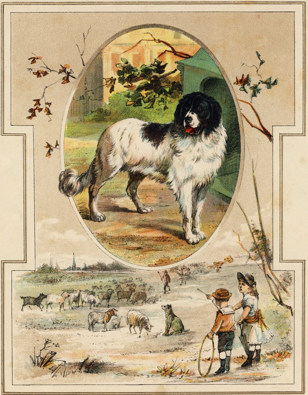 A kutya. Metszet "Mon premier Grand Alphabet"-ben. Bernardin-Bechet kiadás, Párizs, 1890 körül. Illusztrációi: A. des Lilleuls. Oldal nélkül, 46 oldal. Mérete: 31x22 cm. alkotó: Unbekannt