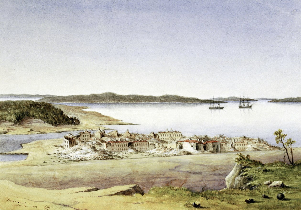 "Bomarsund erődje az Aland-szigeteken (Finnország), 1854 augusztusában alkotó: Unbekannter Künstler