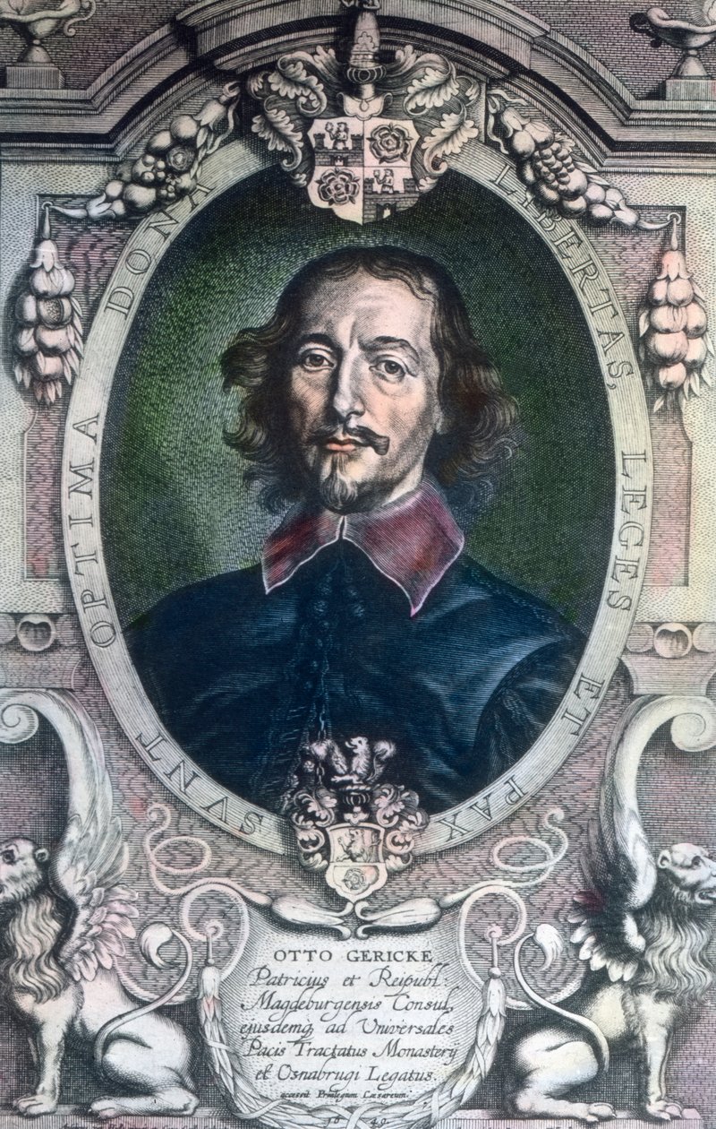 Magdeburg város polgármestere, Otto von Guericke politikusként, jogászként, fizikusként és feltalálóként is ismert volt. alkotó: Unbekannter Künstler