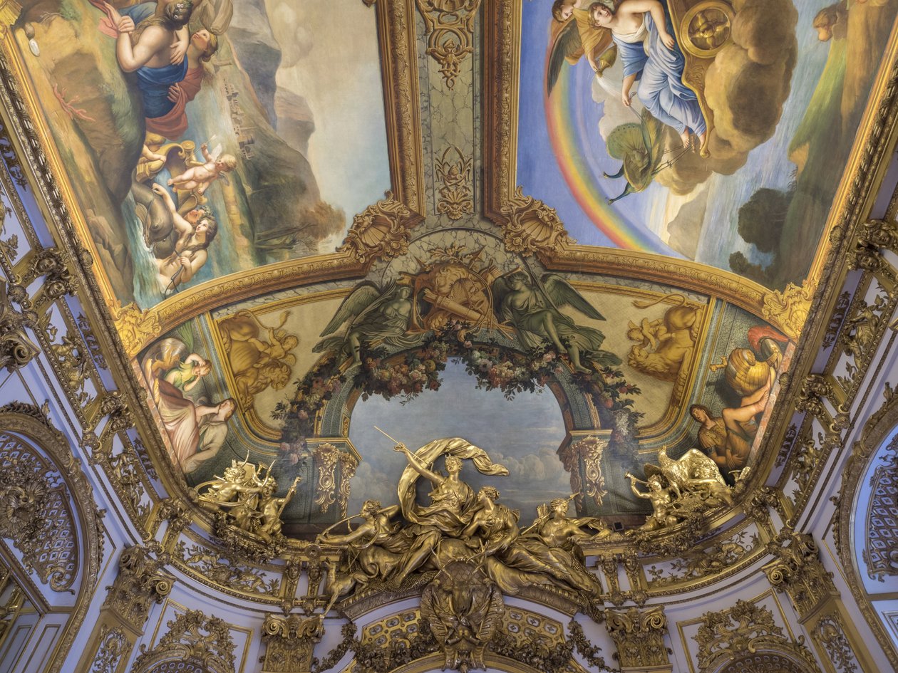 Diane Chasseresse trófeája, a Galerie doree ajtajából faragott csoport, Francois Antoine Vasse (1681-1736), 1715 körül. Banque de France. Hotel de Toulouse, egykori hotel de la Villiere, Párizs - Hotel de Toulouse, a Bank központja alkotó: Unbekannt