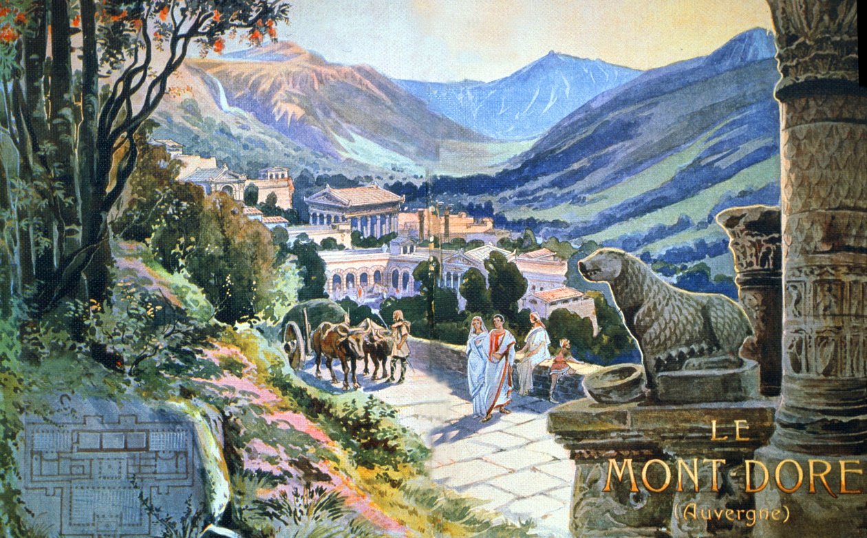 Auvergne-i termálfürdők a gall-római korban, 1900 körül (illusztráció) alkotó: Unbekannter Künstler