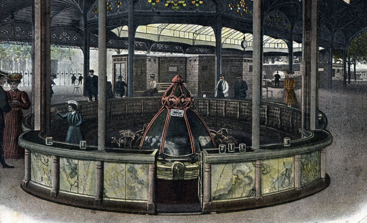 Termálturizmus: la source de la sainte Grille a Vichy, Allier 1905 körül. (gyógyturizmus: a Sainte-Grille-forrás Vichyben, Franciaország) alkotó: Unbekannter Künstler