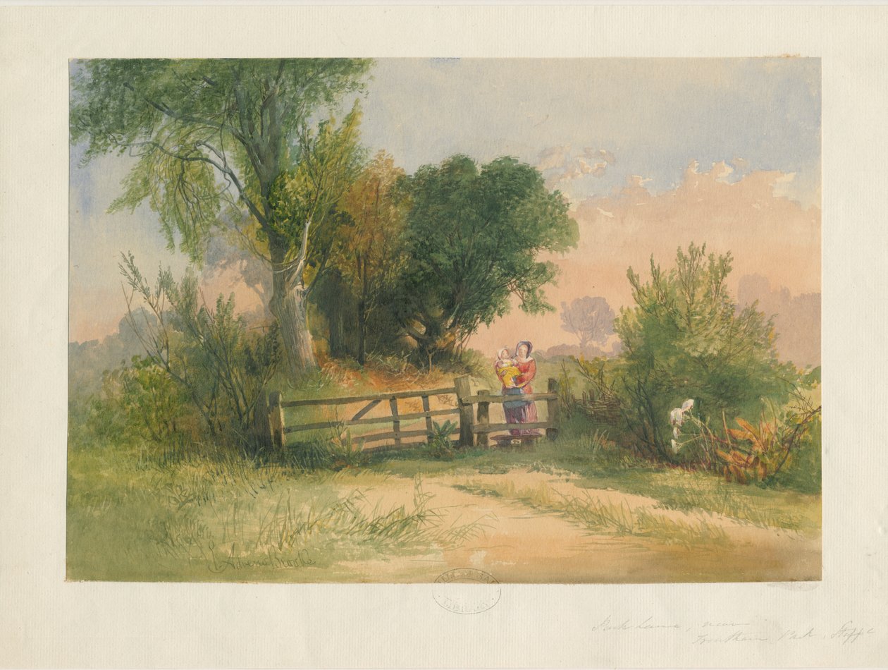 Trentham - Park Lane: akvarell festmény, nd [?19. század] alkotó: Unbekannt