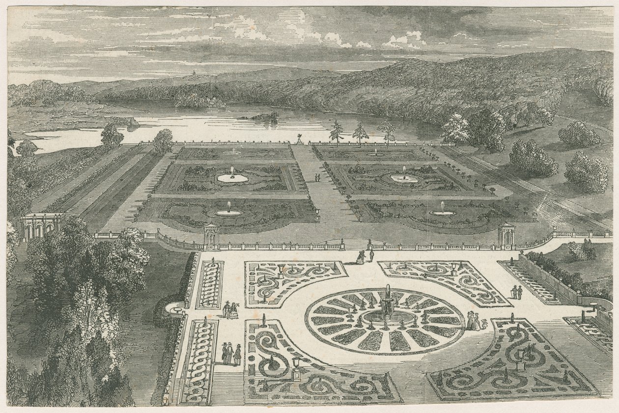 Trentham Gardens: fametszet, és [?XIX. század] alkotó: Unbekannt