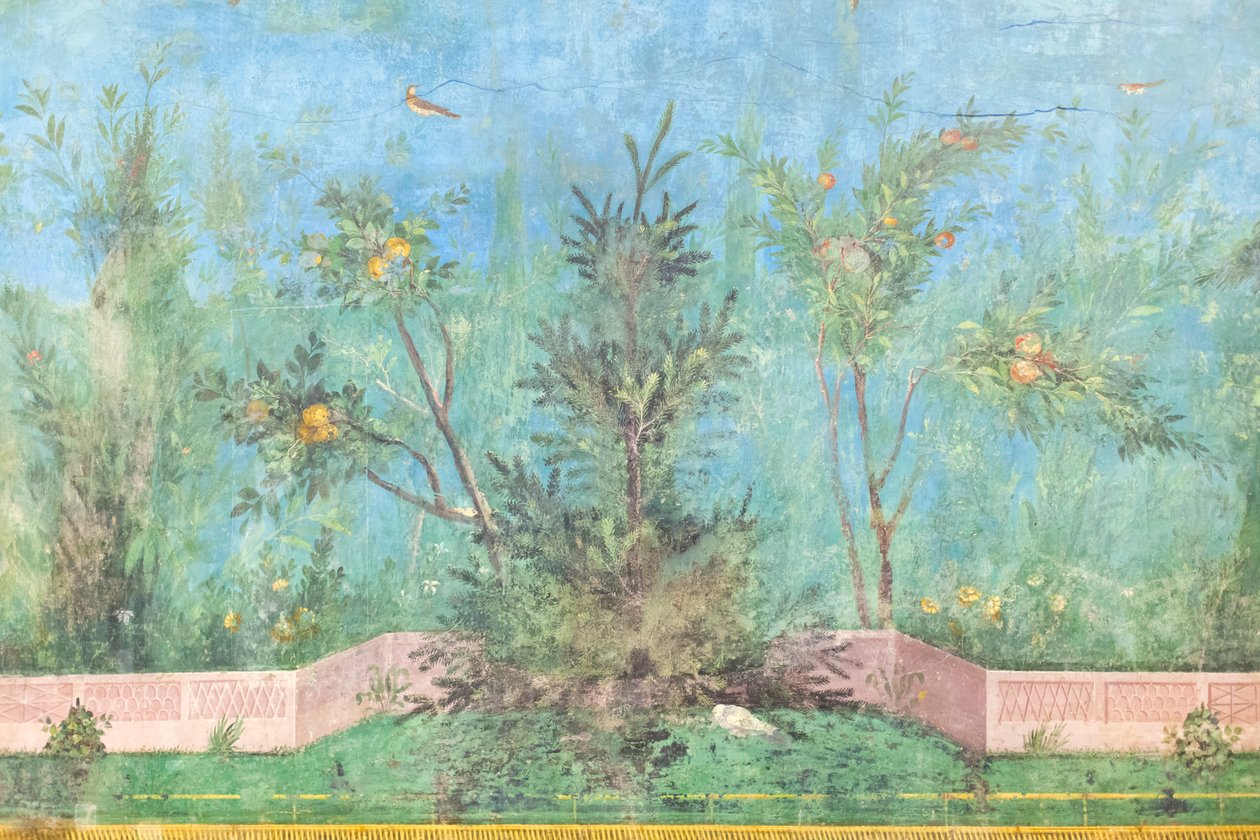 Livia házának triklinium, freskó, ie 20-10, Római Nemzeti Múzeum (museo nazionale romano), Róma, Olaszország alkotó: Unbekannter Künstler