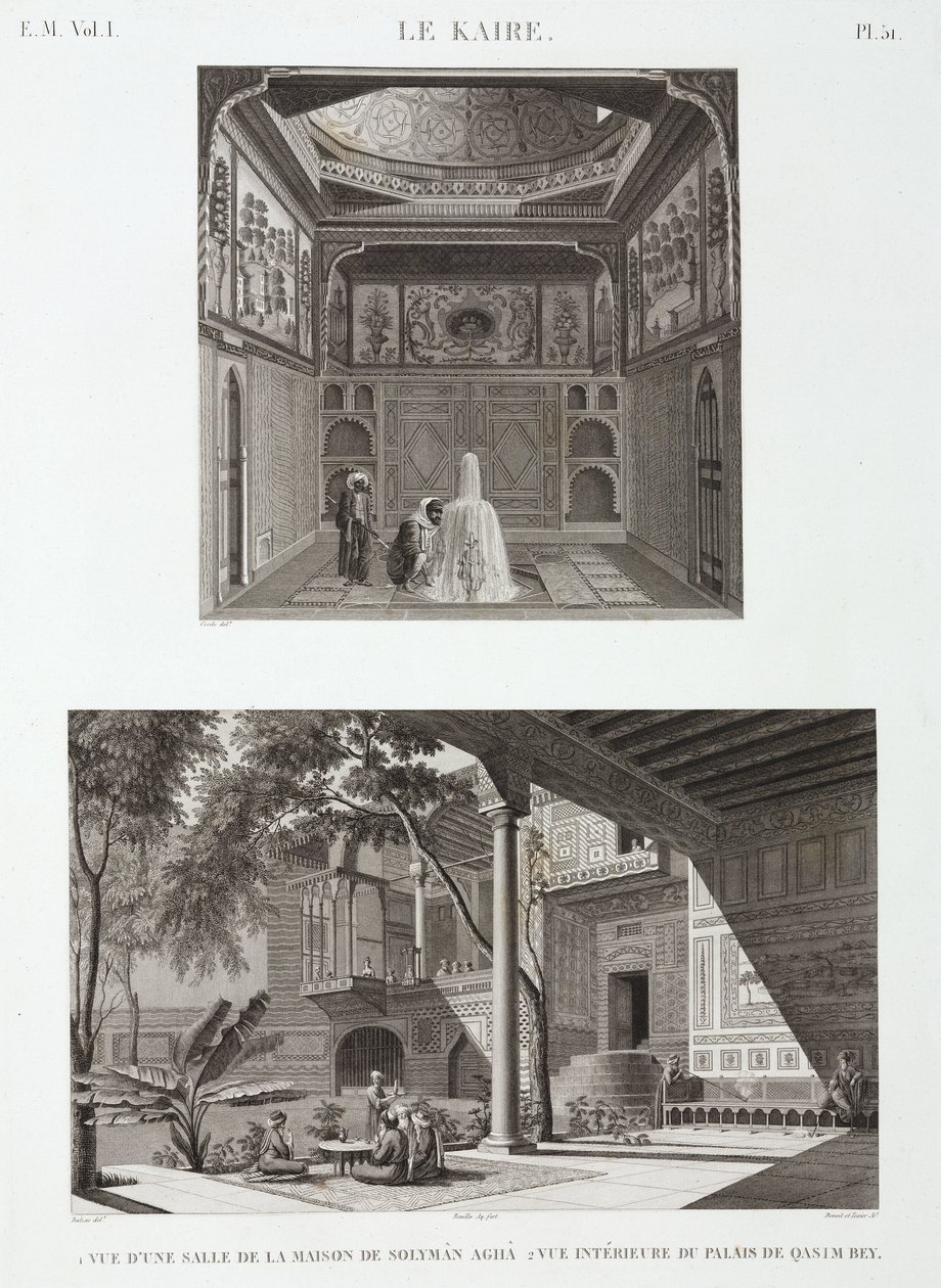 Két példa az iszlám építészetre, Kairó, Egyiptom, 1798 alkotó: Unbekannt