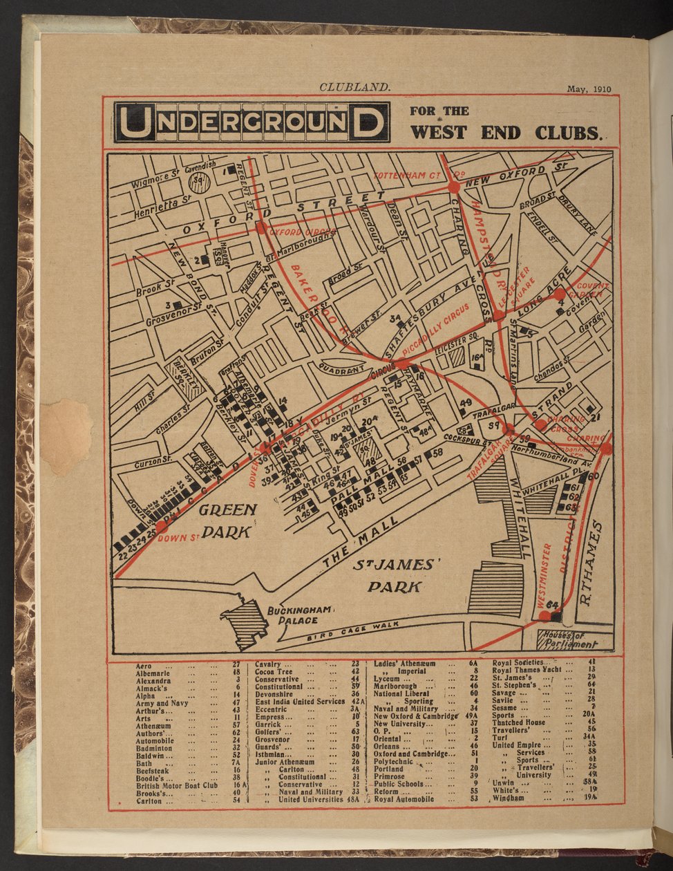 Underground a West End klubjainak, 1910. május alkotó: Unbekannter Künstler
