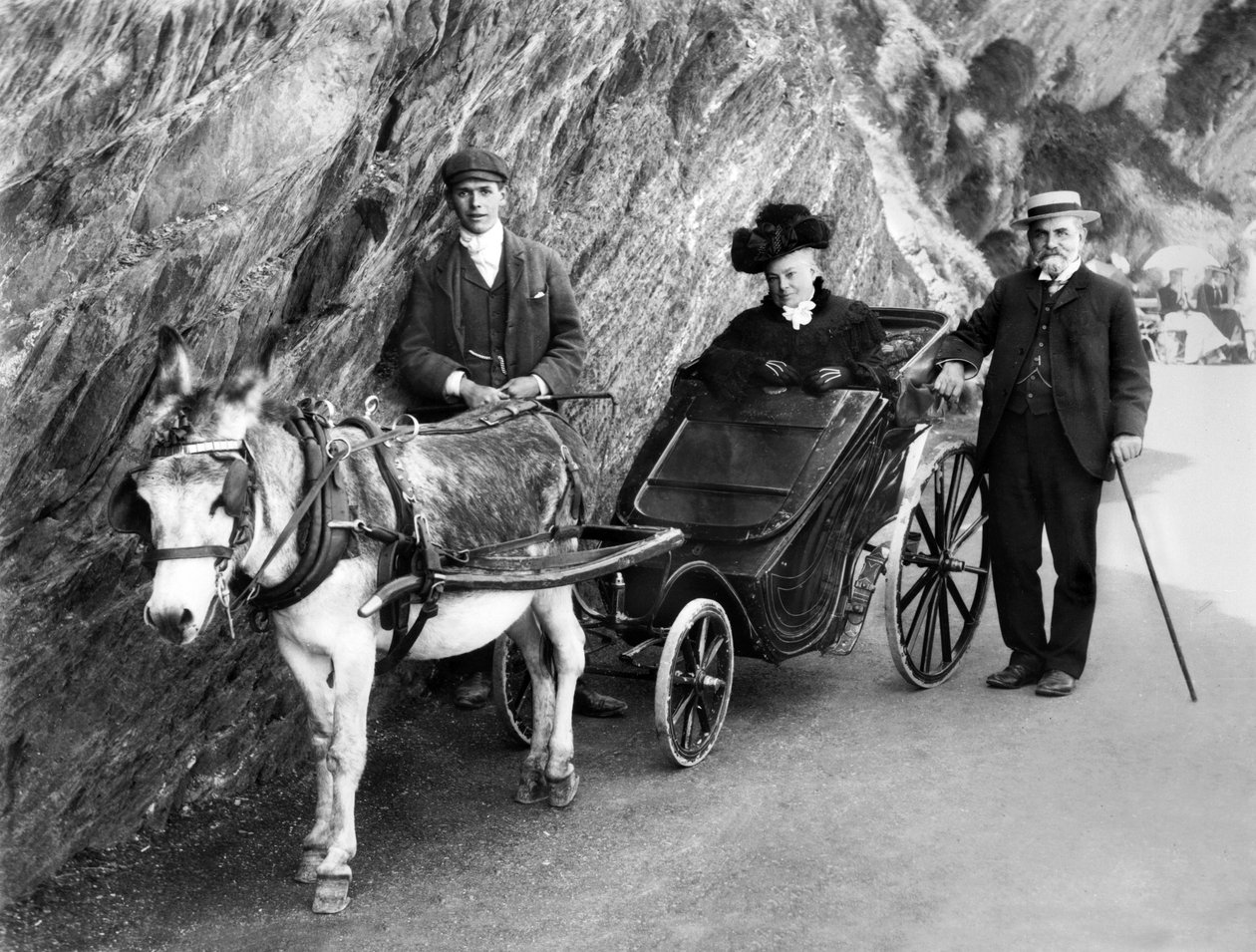 Egyesült Királyság: Szamárra húzott érvénytelen kocsi. 1906 alkotó: Unbekannt