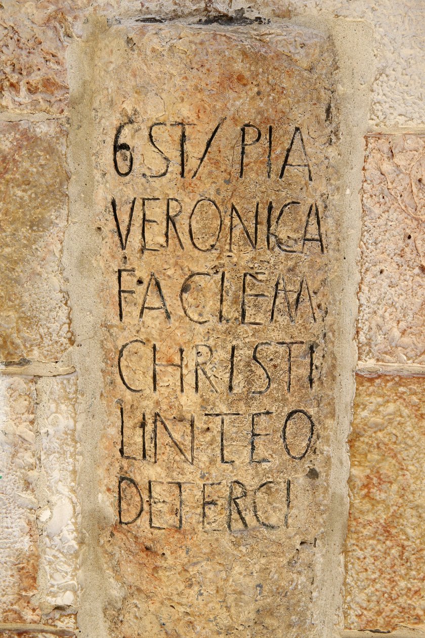 Via Dolorosa, Hatodik állomás, Veronika fátyla, Jeruzsálem, Izrael alkotó: Unbekannt