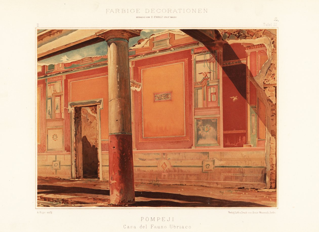 Kilátás a részeg faun házára, Pompei. 1896 (kromolitográfia) alkotó: Unbekannter Künstler