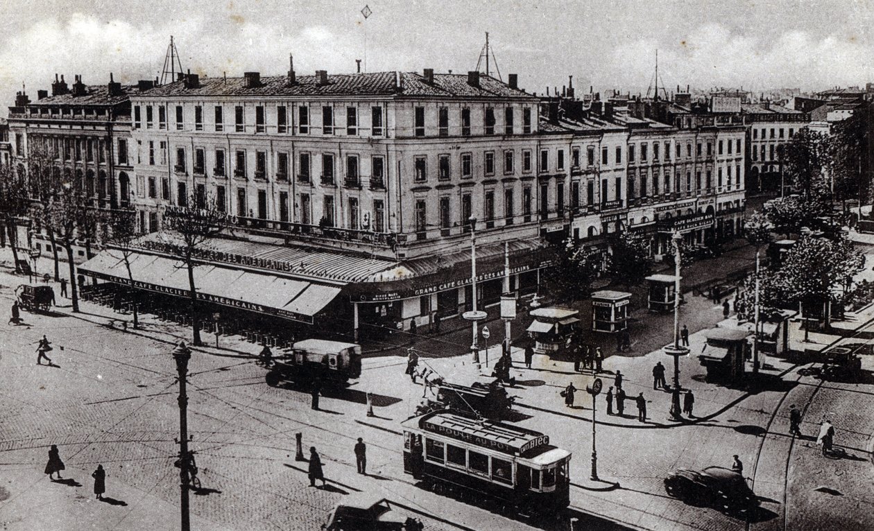 A Jean Jaures kereszteződés látképe Toulouse-ban, Haute Garonne - képeslap 1910 ca Magángyűjtemény alkotó: Unbekannter Künstler