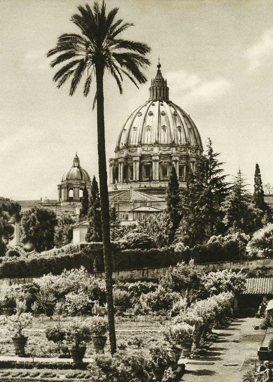 Kilátás a Vatikáni Kertekre és a Szent Péter-bazilikára (San Pietro) Rómában alkotó: Unbekannt