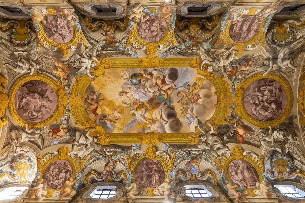Kilátás a mennyezetre, Nunziatina templom, Todi, Umbria, Olaszország (fotó) alkotó: Unbekannter Künstler