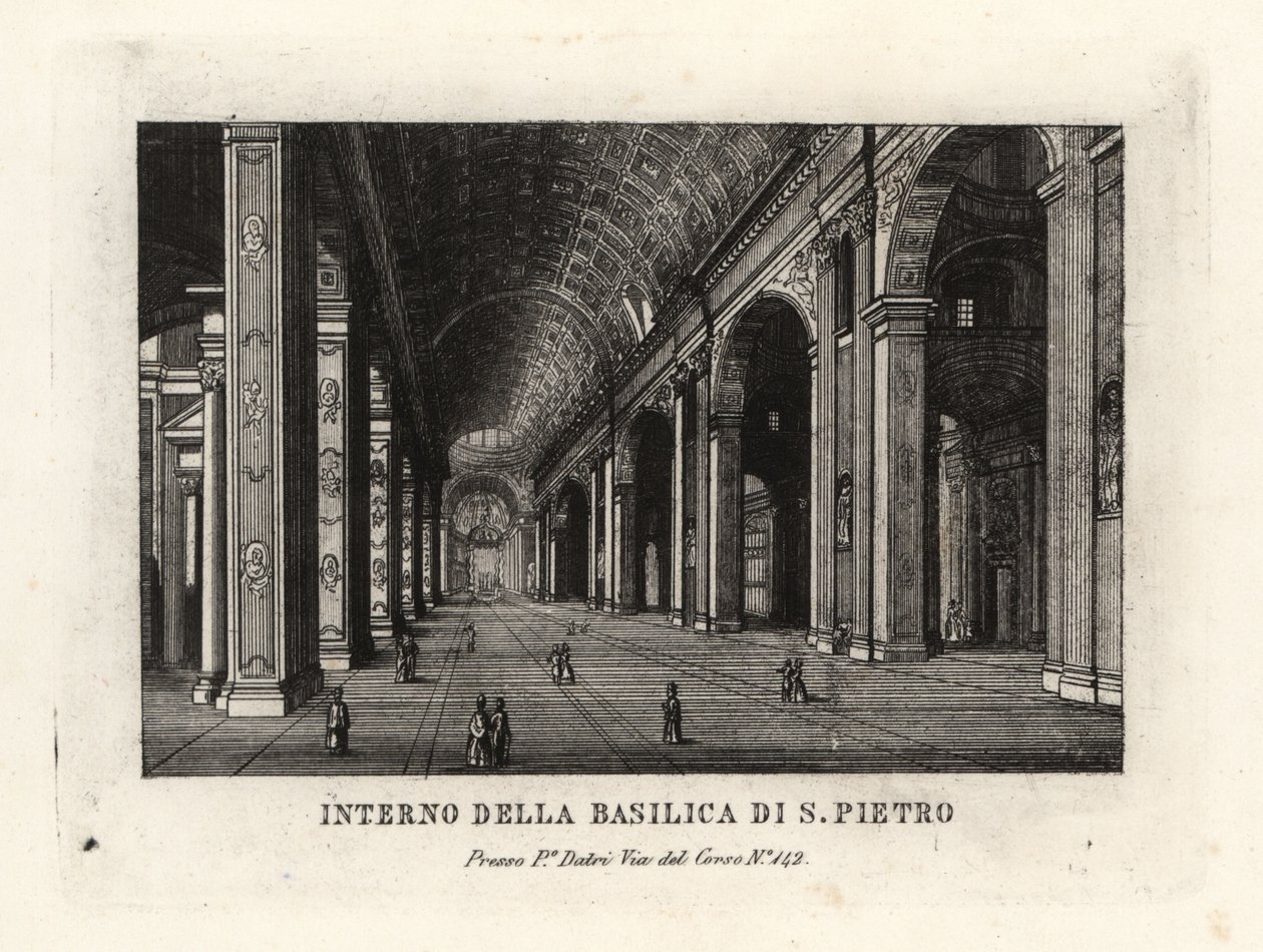 Kilátás a Szent Péter-bazilika belsejére, a Basilica Sancti Petri, Róma alkotó: Unbekannt