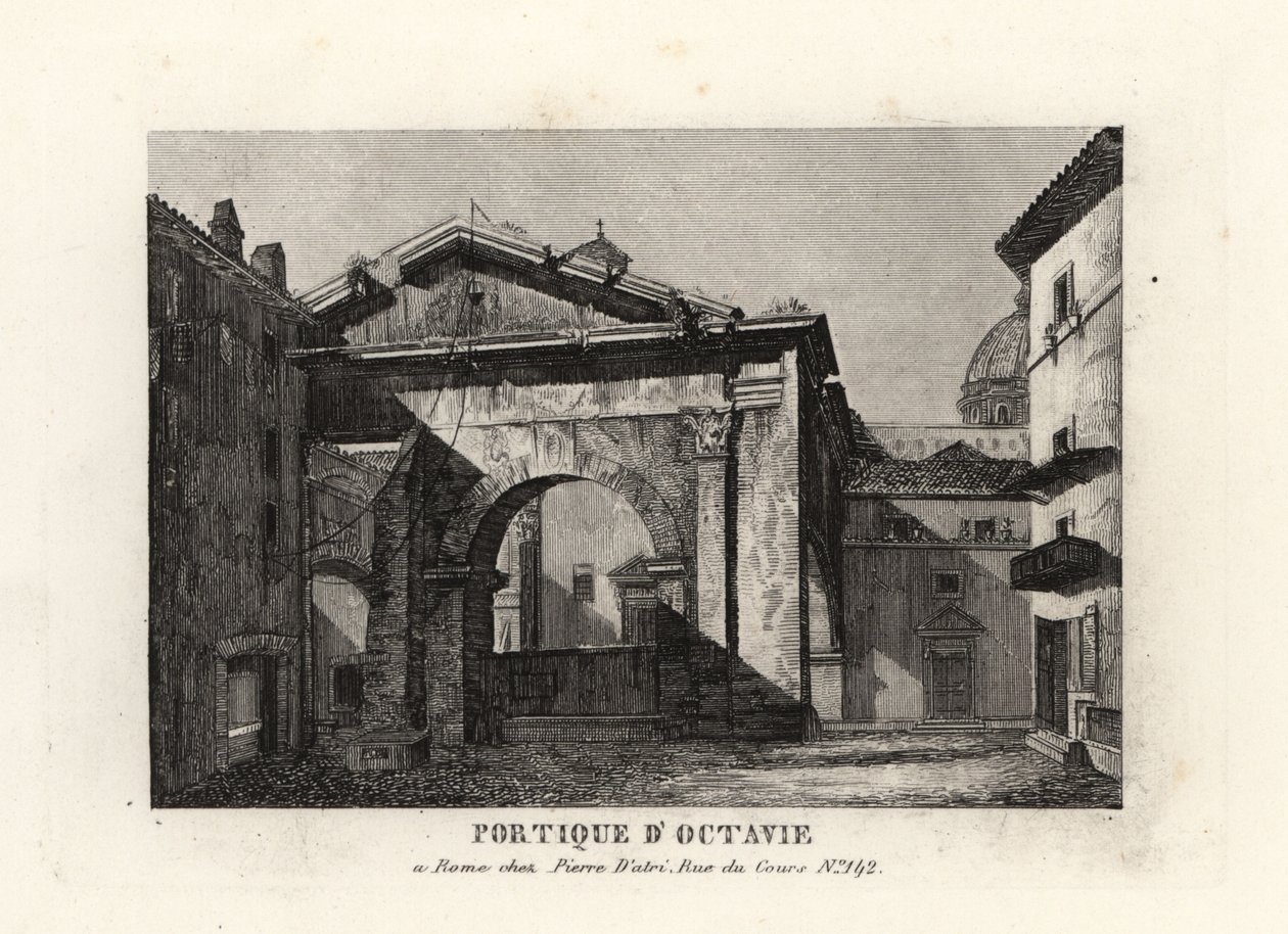 Kilátás az Octavianus portico romjaira, Porticus Octaviae, Róma alkotó: Unbekannt