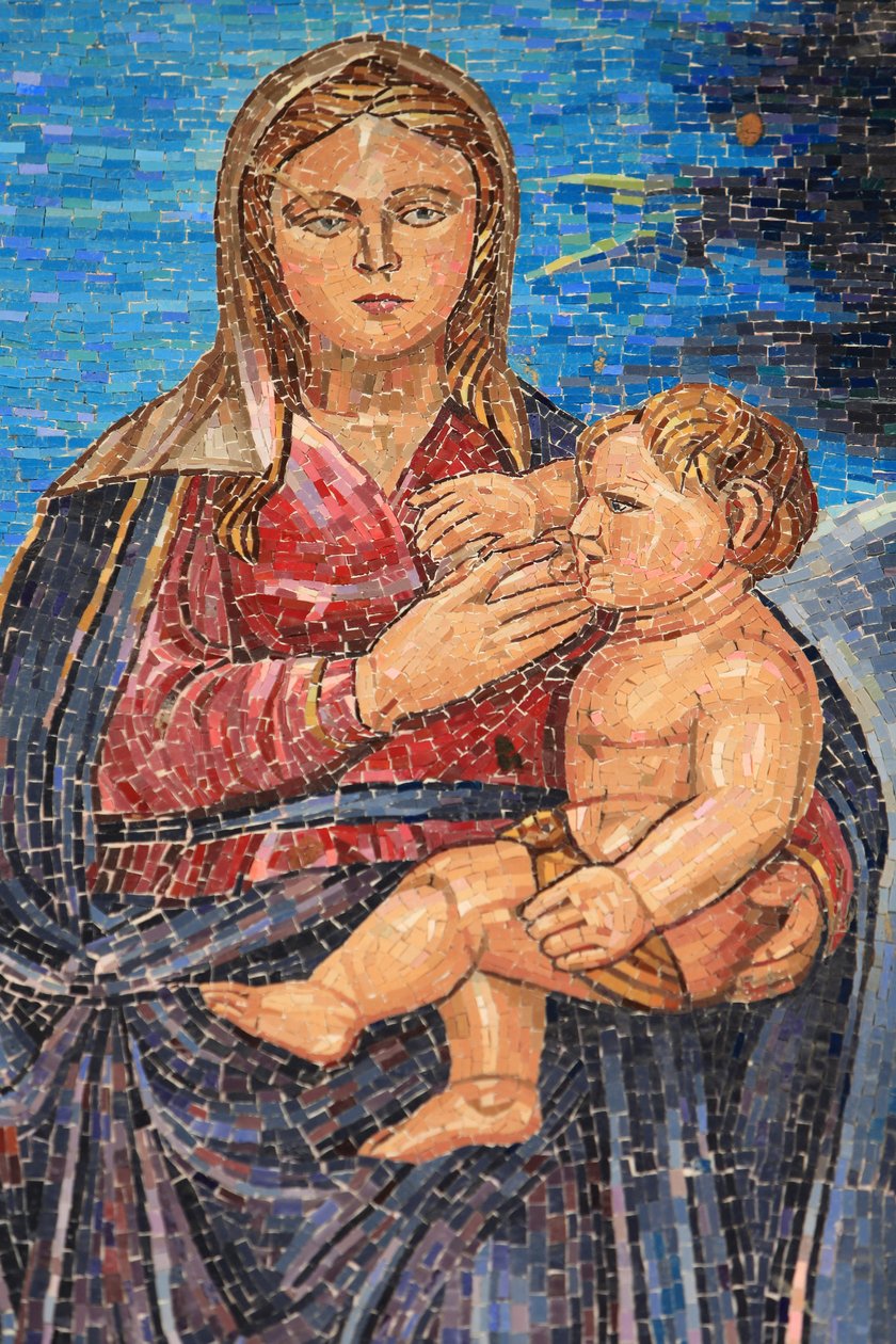 Szűz és gyermek. Guatemala. Angyali üdvözlet-bazilika, Názáret, Izrael alkotó: Unbekannt