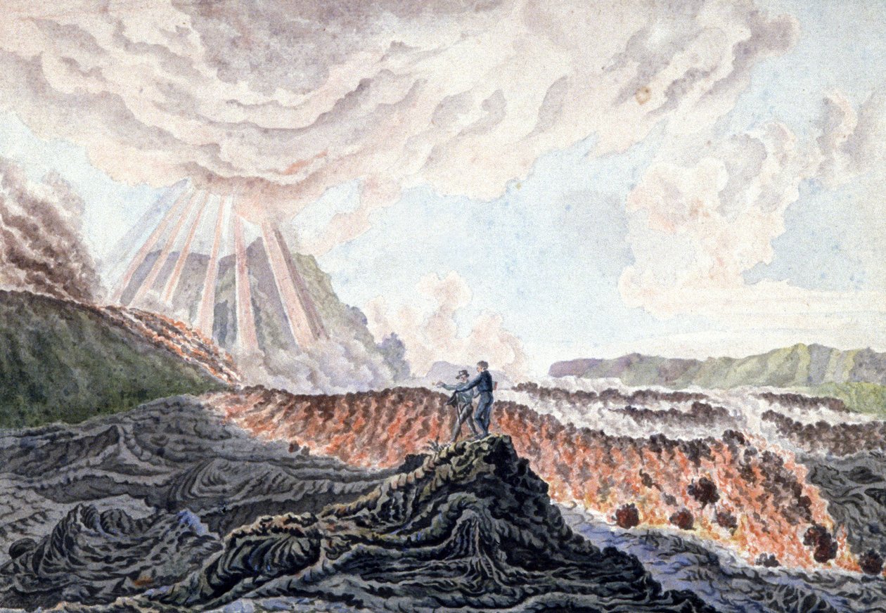 A Piton de la Fournaise vokáni kitörése, Réunion-sziget alkotó: Unbekannter Künstler