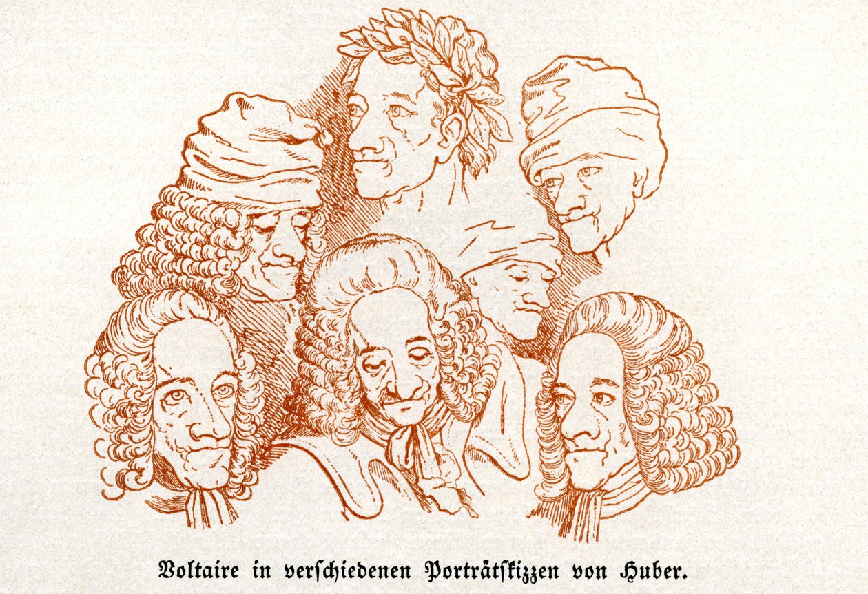 Voltaire. Különböző vázlatos portrék. alkotó: Unbekannter Künstler